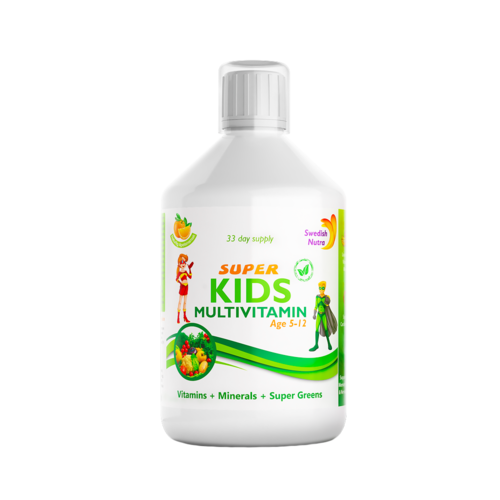 Super Kids Multivitamine Lichide pt Copii cu 30 Ingrediente, 500 ml | Swedish Nutra