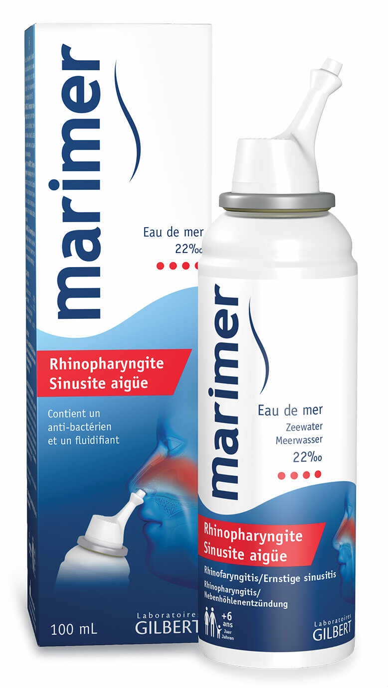 Marimer spray nazal pentru rinofaringita si sinuzita acuta, 100 ml, Gilbert