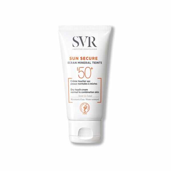 Crema cu pigmenti coloranti pentru piele normala-mixta SPF 50+ Sun Secure Mineral, 50 ml, SVR