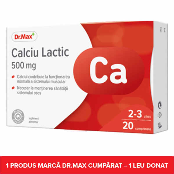 Dr.Max Calciu lactic, 20 comprimate