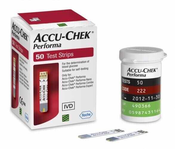 Teste glucometru Accu-Chek Performa, 50 bucati, Roche