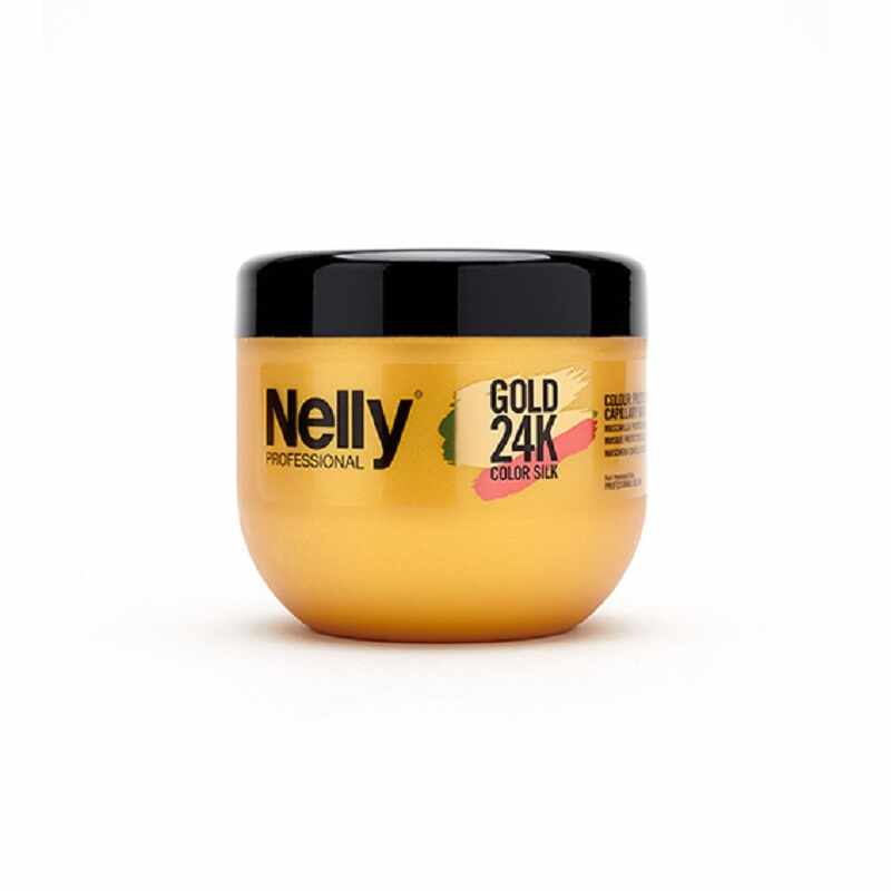 Masca protectoare pentru parul vopsit Gold 24K Silk, 500ml, Nelly Professional