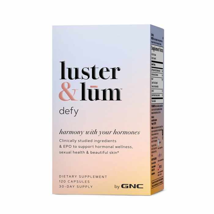 Suport hormonal si piele frumoasa Luster & Lum Defy, 120 capsule, GNC