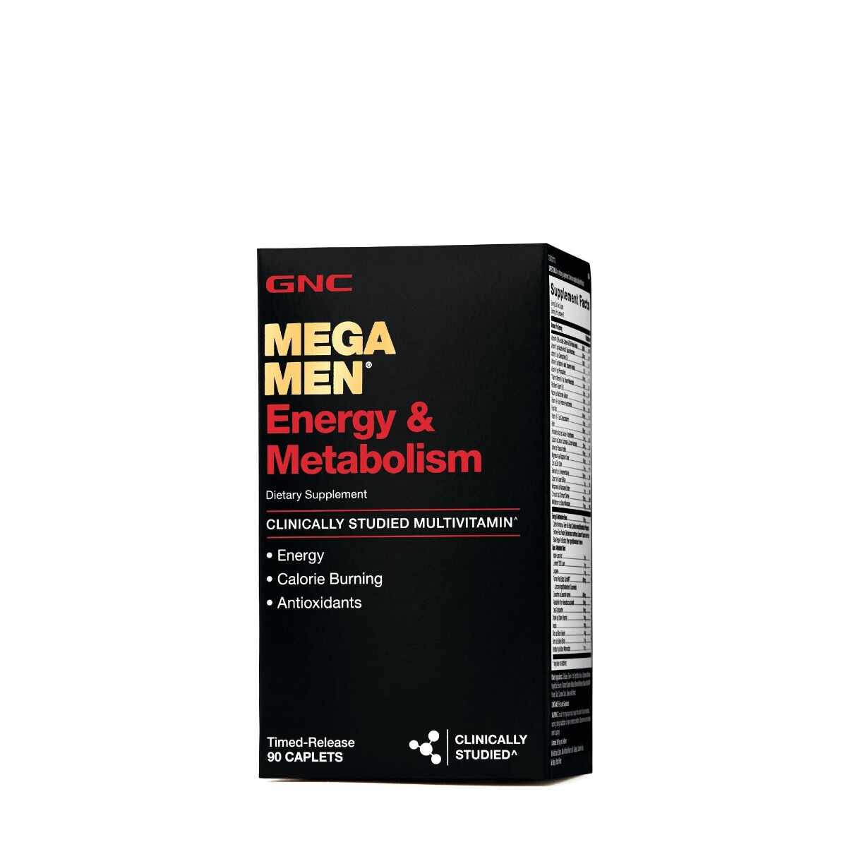 Complex de multivitamine pentru barbati Energie si Metabolism Mega Men, 90 tablete, GNC