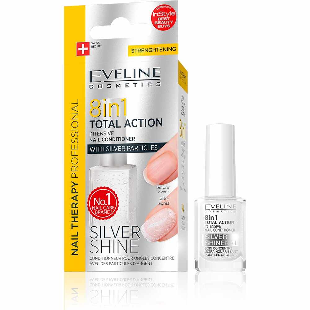 Tratament pentru unghii 8 in 1 Silver Shine Nail Therapy, 12ml, Eveline Cosmetics