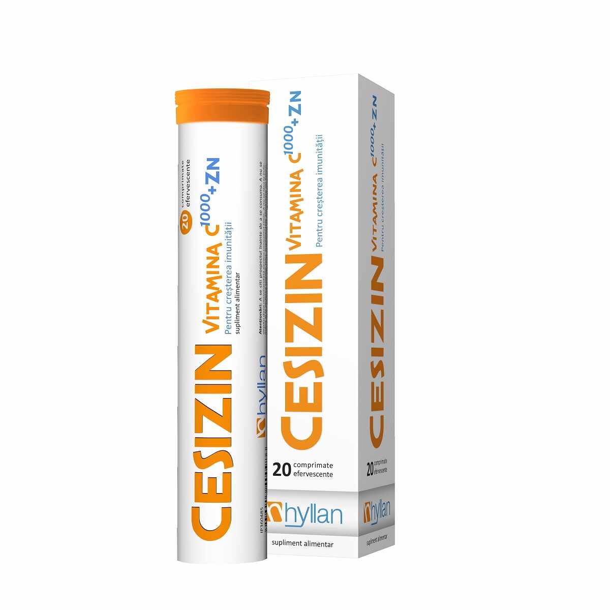 Cesizin Vitamina C 1000mg + Zinc, 20 comprimate efervescente, Hyllan