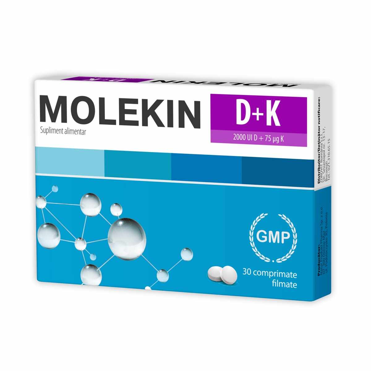 Molekin D + K, 30 comprimate, Zdrovit
