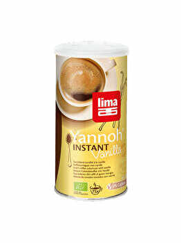 Cafea instant din cereale Yannoh bio Lima cu aroma de vanilie si fara gluten, 150 g