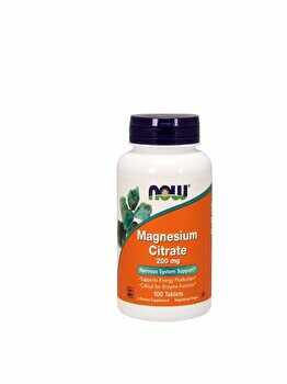 Citrat de Magneziu Now Foods 200 mg, 100 tablete