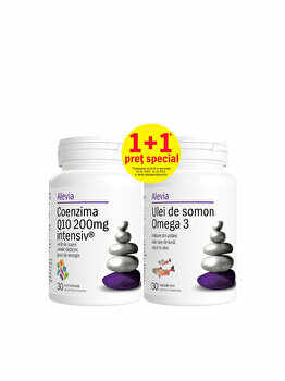 Coenzima Q10 intensiv + Ulei de Somon Alevia 200 mg, 30+30 comprimate