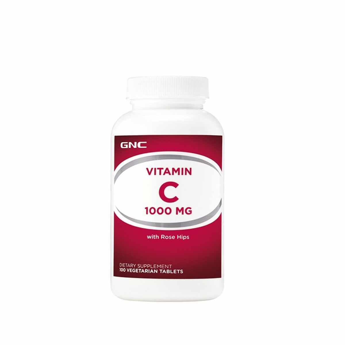 Vitamina C 1000 cu macese, 100 tablete, GNC