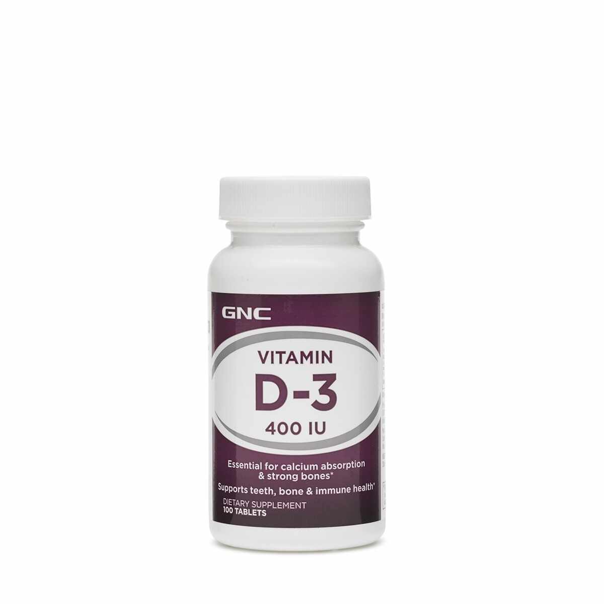 Vitamina D3 Colecalfiferol 400UI, 100 tablete, GNC