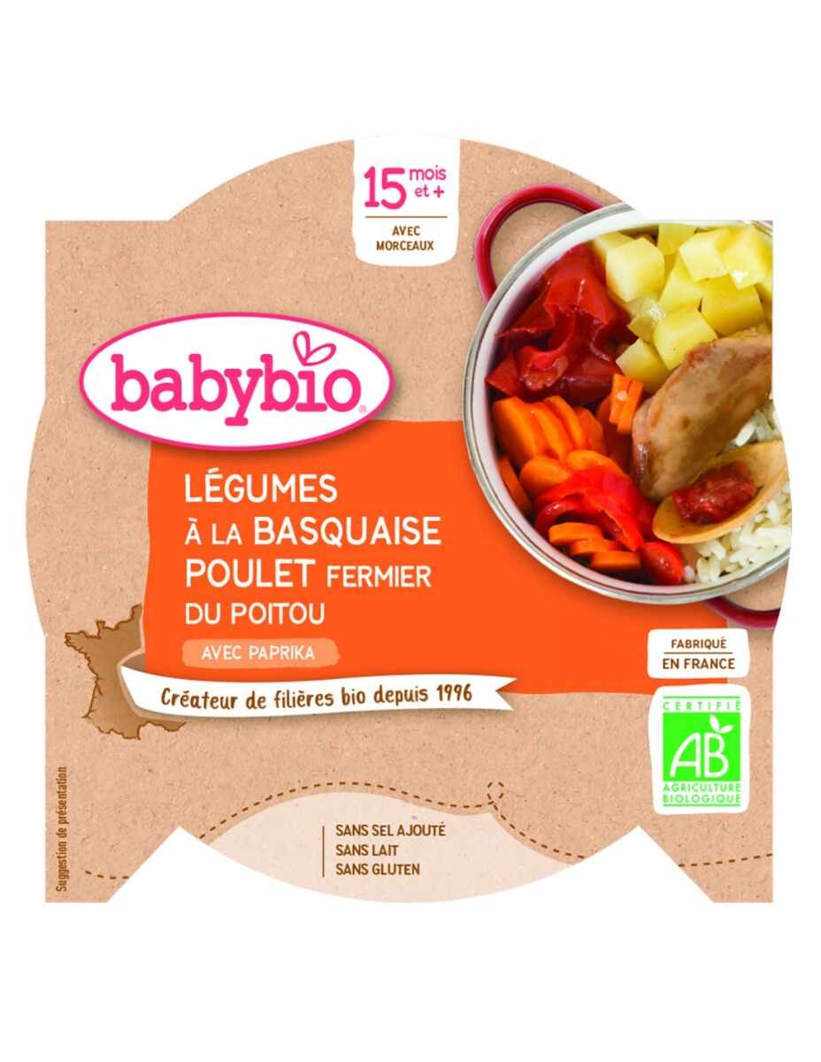 Meniu legume Basquaise si pui Poitou Bio, 260g, BabyBio