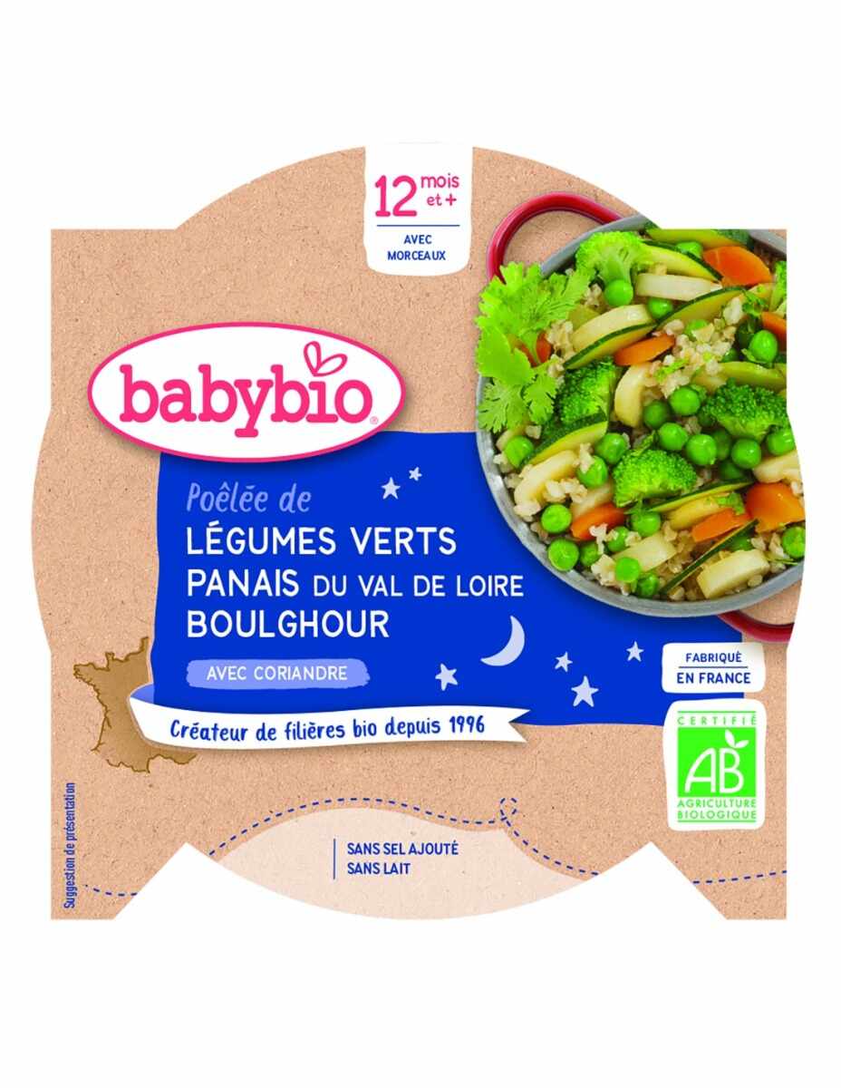 Meniu legume verzi, pastarnac si bulgur Bio, 230g, BabyBio