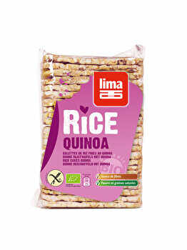 Rondele de orez expandat Bio si fara gluten Lima rectangulare subtiri cu Quinoa, 130 g