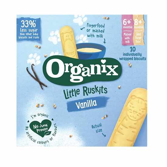 Biscuti bio cu vanilie pentru sugari Little Ruskits +6 luni, 60g, Organix