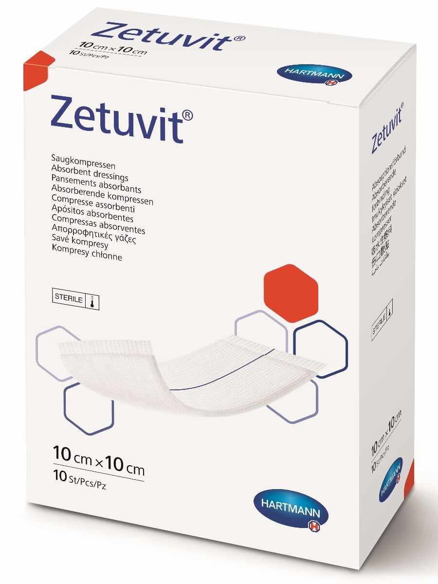 Comprese absorbante Zetuvit, 10 x 10cm, 25 bucati, Hartmann