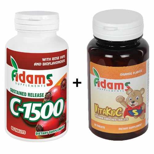 Pachet Vitamina C-1500 macese 90tab.+Vitakid C 30tab.
