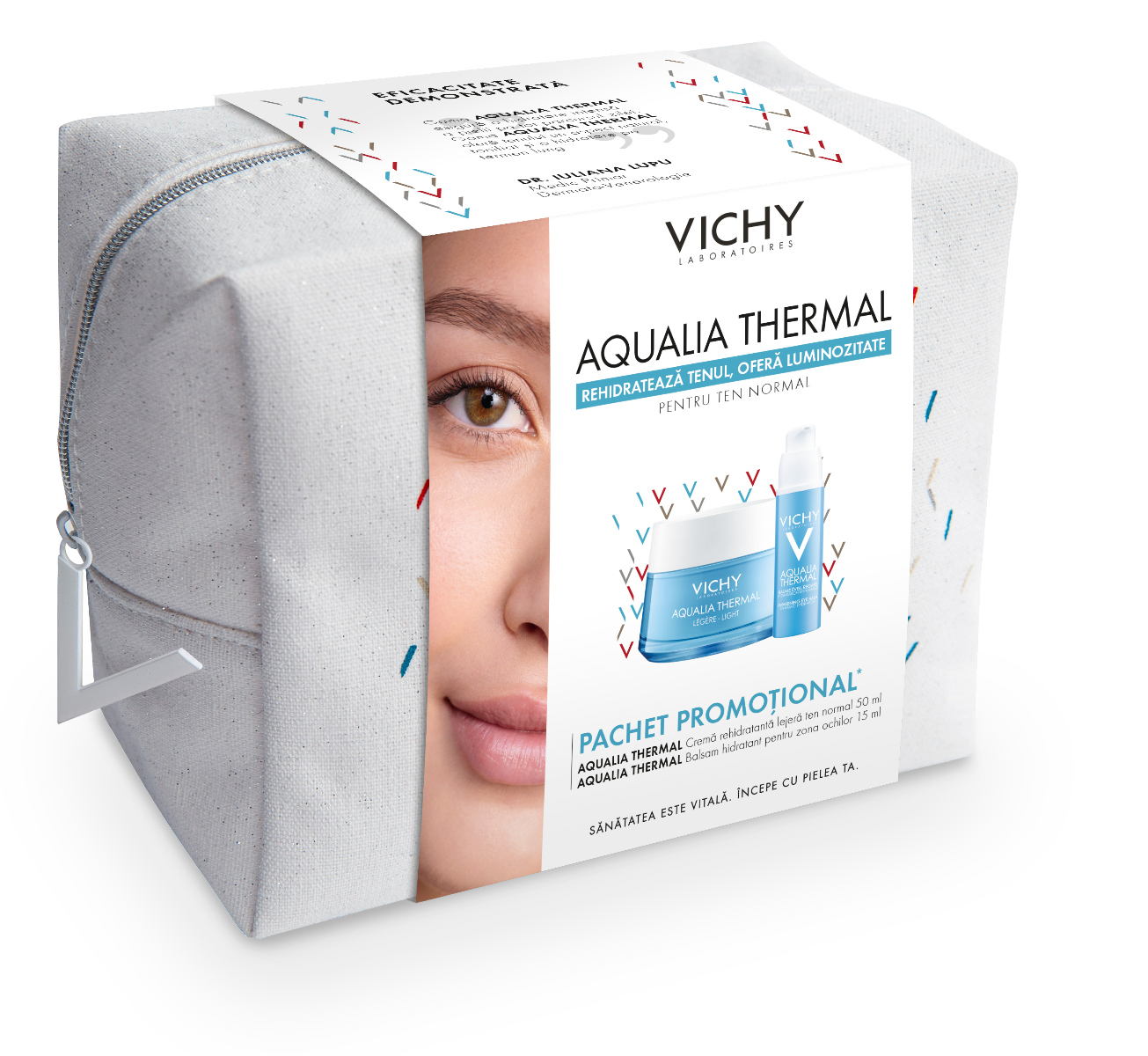 Pachet Promotional Aqualia Thermal ten normal 50ml + Balsam hidratant pentru zona ochilor Aqualia Thermal 15ml, Vichy