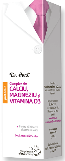 Dr.Hart Calciu, magneziu si vitamin a D3, 10 comprimate efervescente