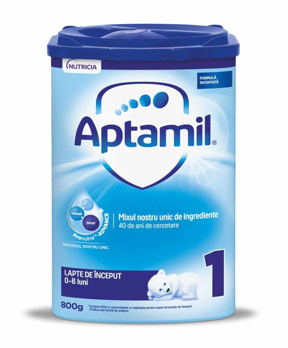 Lapte praf Aptamil 1, incepand de la nastere, 800 g, Nutricia