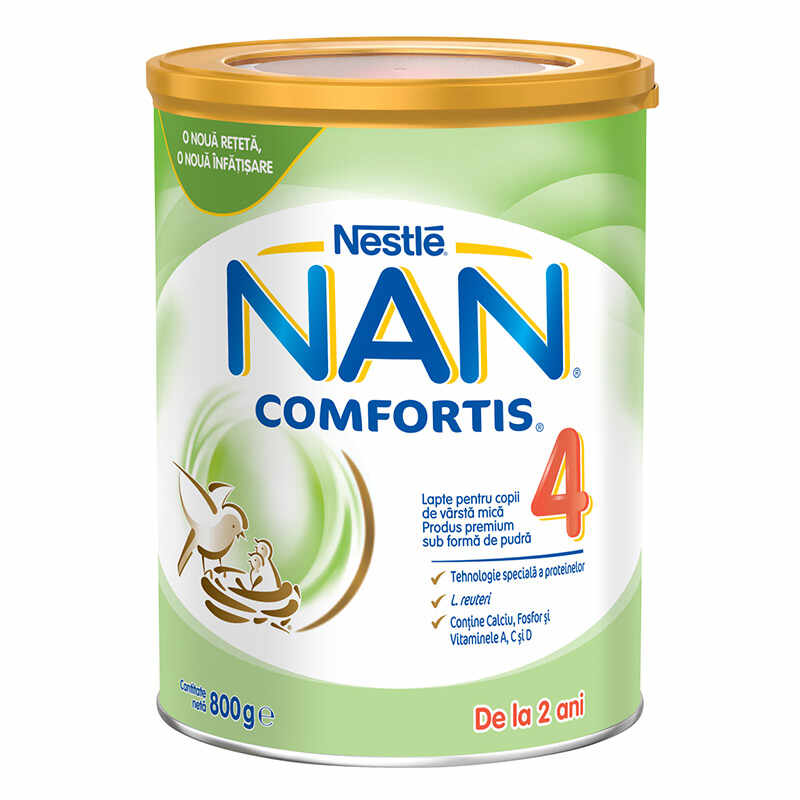 Lapte praf Nan 4 Comfortis, incepand de la 2 ani, 800g, Nestle
