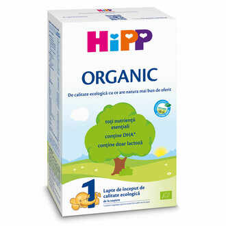 Lapte praf Organic 1, lapte de inceput, incepand de la nastere, 300 g, HiPP