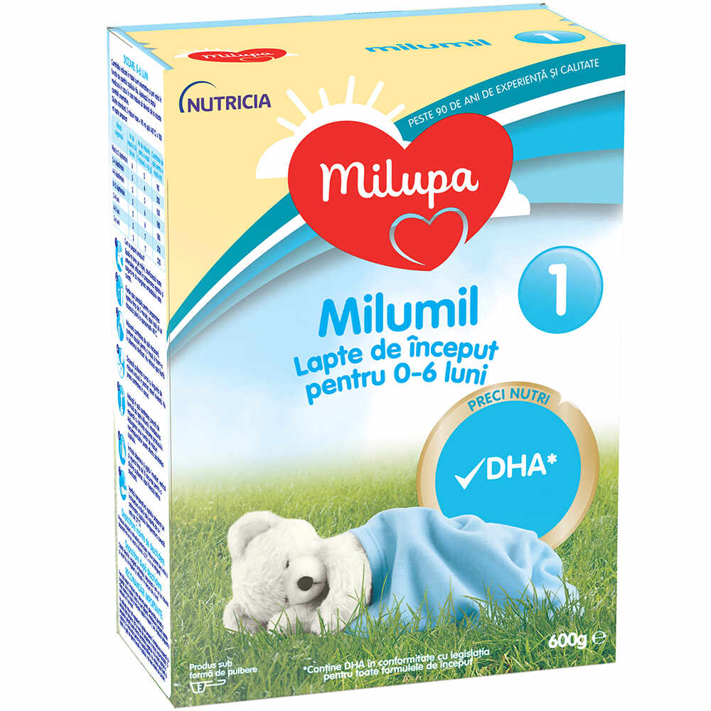 Lapte praf Preci Nutri Milumil 1, incepand de la nastere, 600 g, Milupa