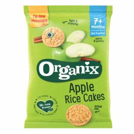 Rondele din orez expandat cu mere, incepand de la 7 luni, 50 g, Organix Goodies