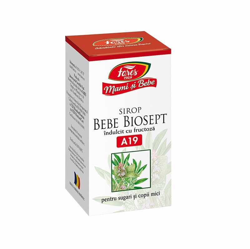 Sirop Bebe Biosept indulcit cu fructoza, 100 ml, Fares