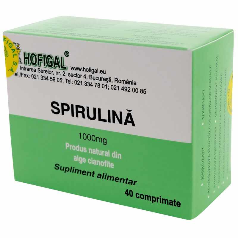 Spirulina 1000 mg, 40 comprimate, Hofigal