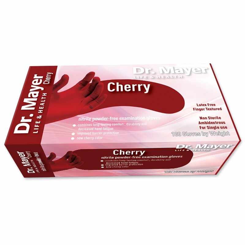 Manusi examinare nitril Cherry Red Dr.Mayer - XS
