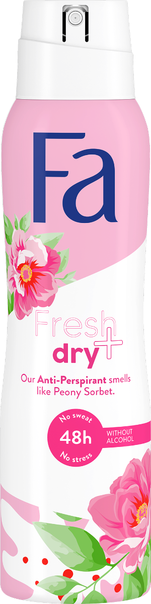 Deodorant spray cu parfum de bujori Fresh & Dry, 150ml, Fa