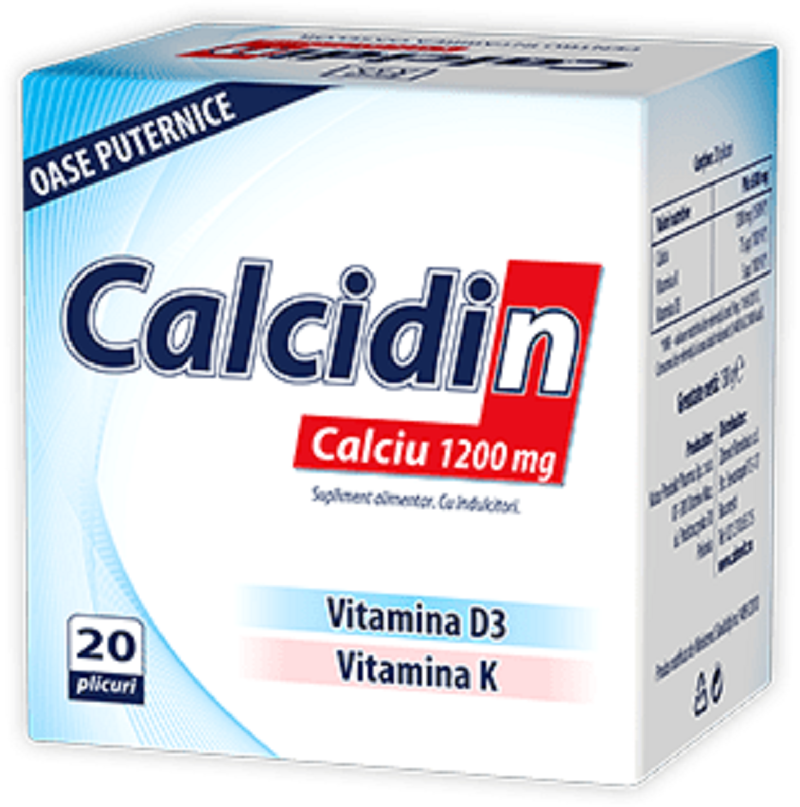 Calcidin 1200 mg, 20 plicuri, Zdrovit