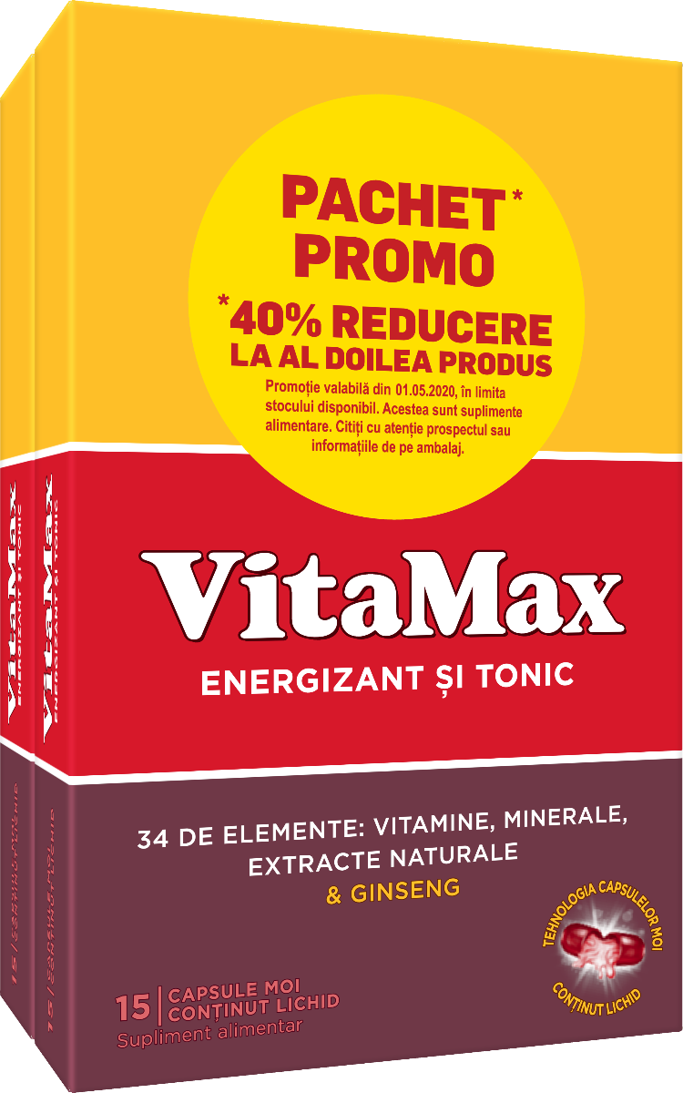 Pachet Vitamax, 15+15 capsule, Perrigo