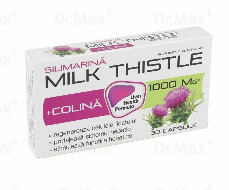Silimarina Colina Milk Thistle 1000mg, 30 capsule, Zdrovit