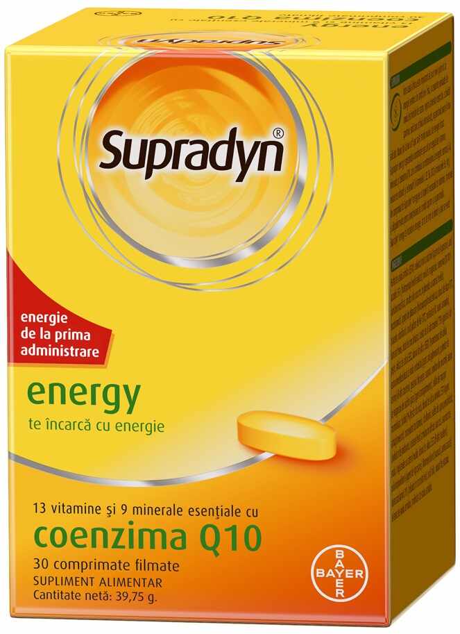 Supradyn Energy cu coenzima Q10, 30 comprimate, Bayer