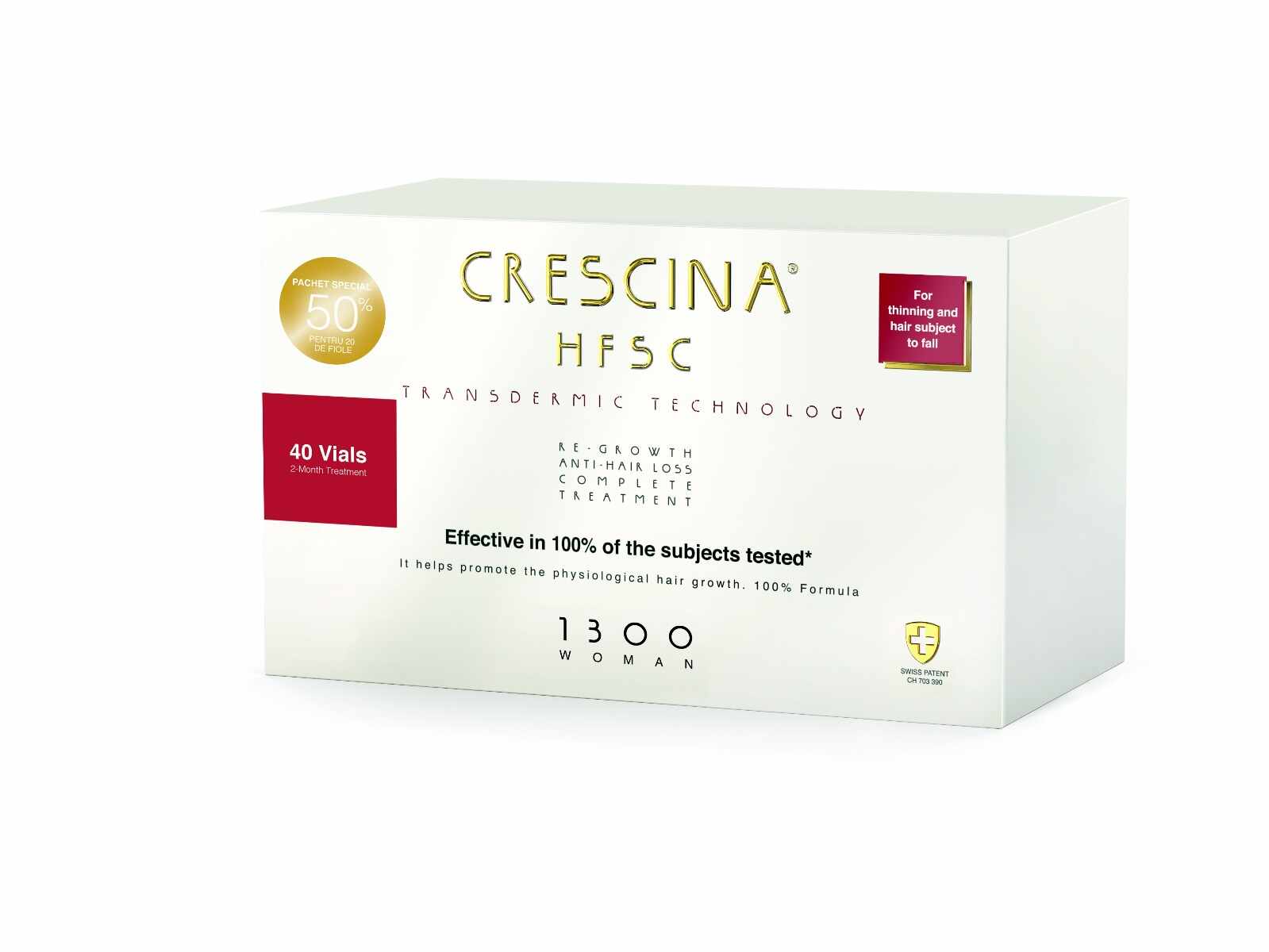 Crescina HFSC Transdermic Complete Treatment 1300 Woman, 20 + 20 fiole, Labo