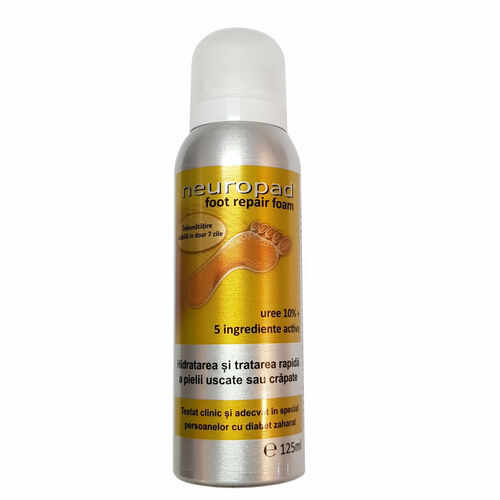 Spumă hidratantă cu uree 10% + 5 ingrediente active, spray 125 ml | Neuropad
