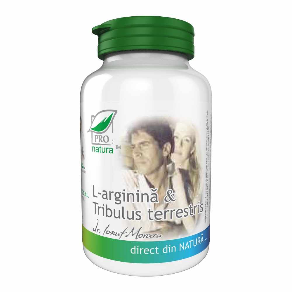 L-arginina si Tribulus Terrestris, 60 capsule, Pro Natura