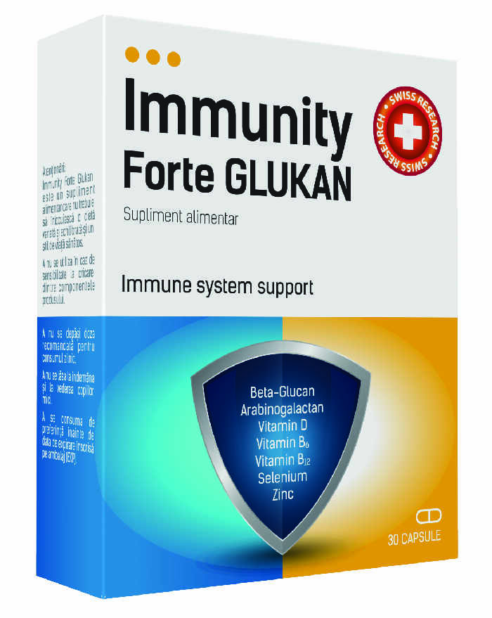 Supliment alimentar Glukan Immunity Forte, 30 capsule, Mba Pharma