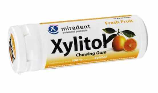 Guma de mestecat Fresh Fruit Xylitol, 30 bucati, Miradent 