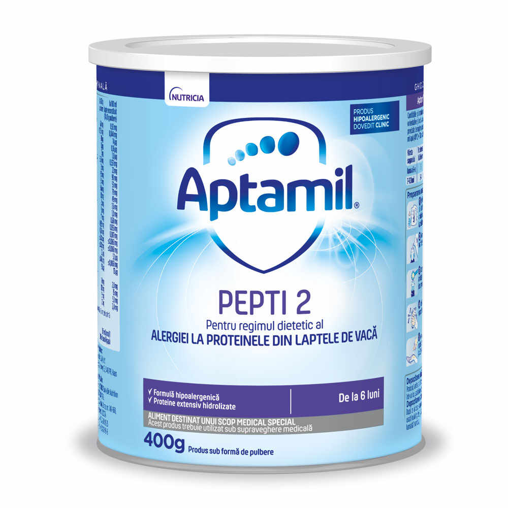Lapte praf Aptamil Pepti 2, incepand de la 6 luni, 400g, Nutricia