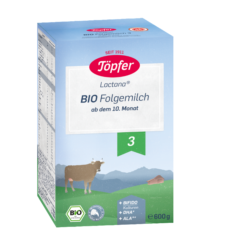Lapte praf Bio 3 de la 10 luni, 600g, Topfer