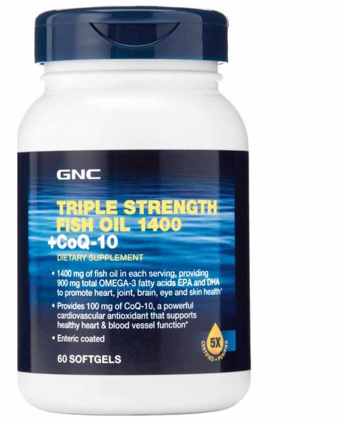 Triple Strength Ulei de Peste si Coenzima Q-10, 60 capsule, GNC
