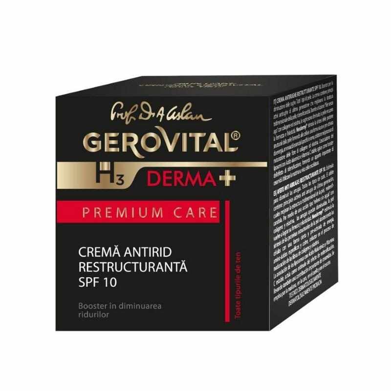 Gerovital H3 Derma+ Premium Care, Crema antirid SPF10, 50 ml