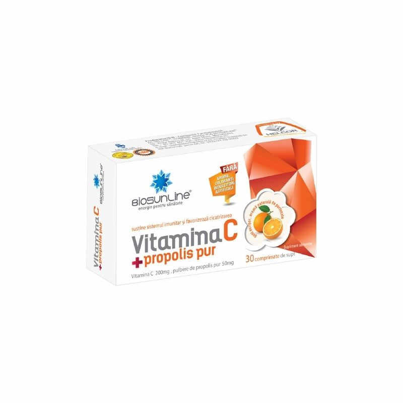BioSunLine Vitamina C Propolis, 30 comprimate
