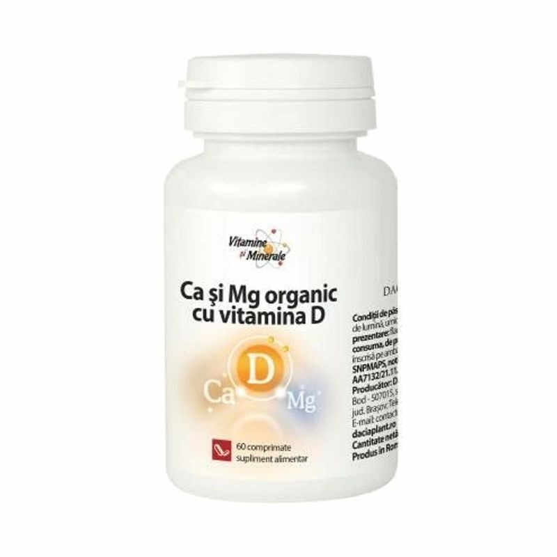DACIA PLANT Calciu si magneziu + Vitamina D, 60 comprimate