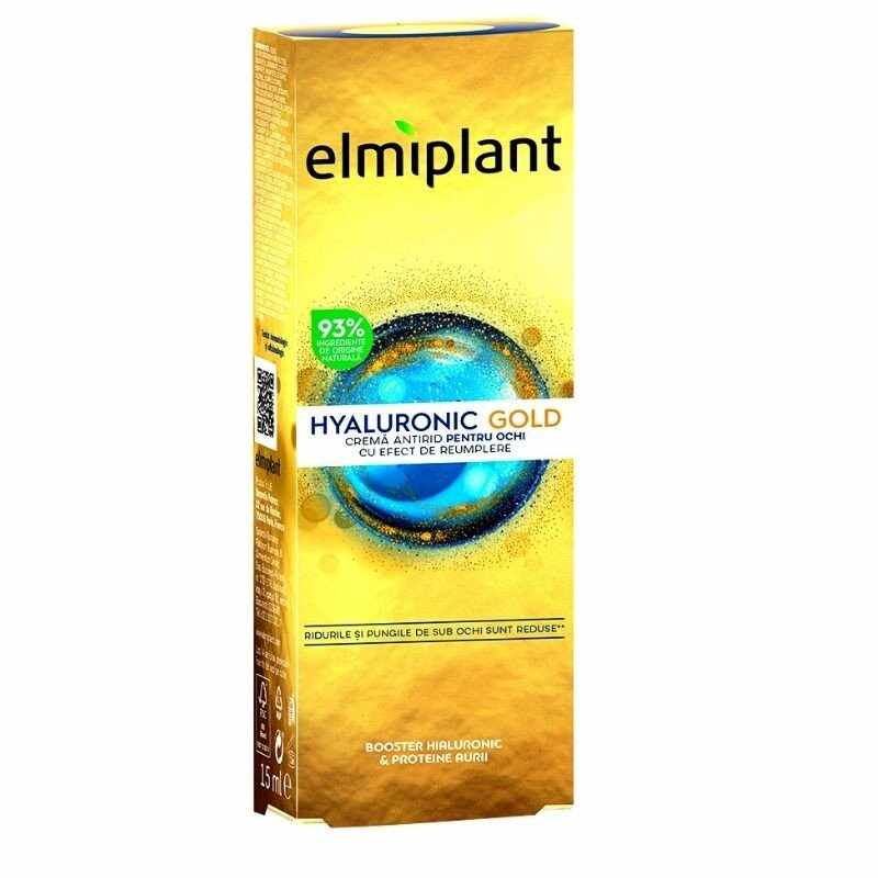 ELMIPLANT Hyaluronic GOLD Crema ochi, 15ml