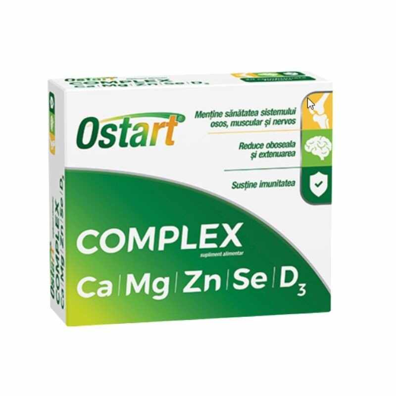 Ostart Complex Ca+Mg+Zn+Se+D3, 20 comprimate filmate